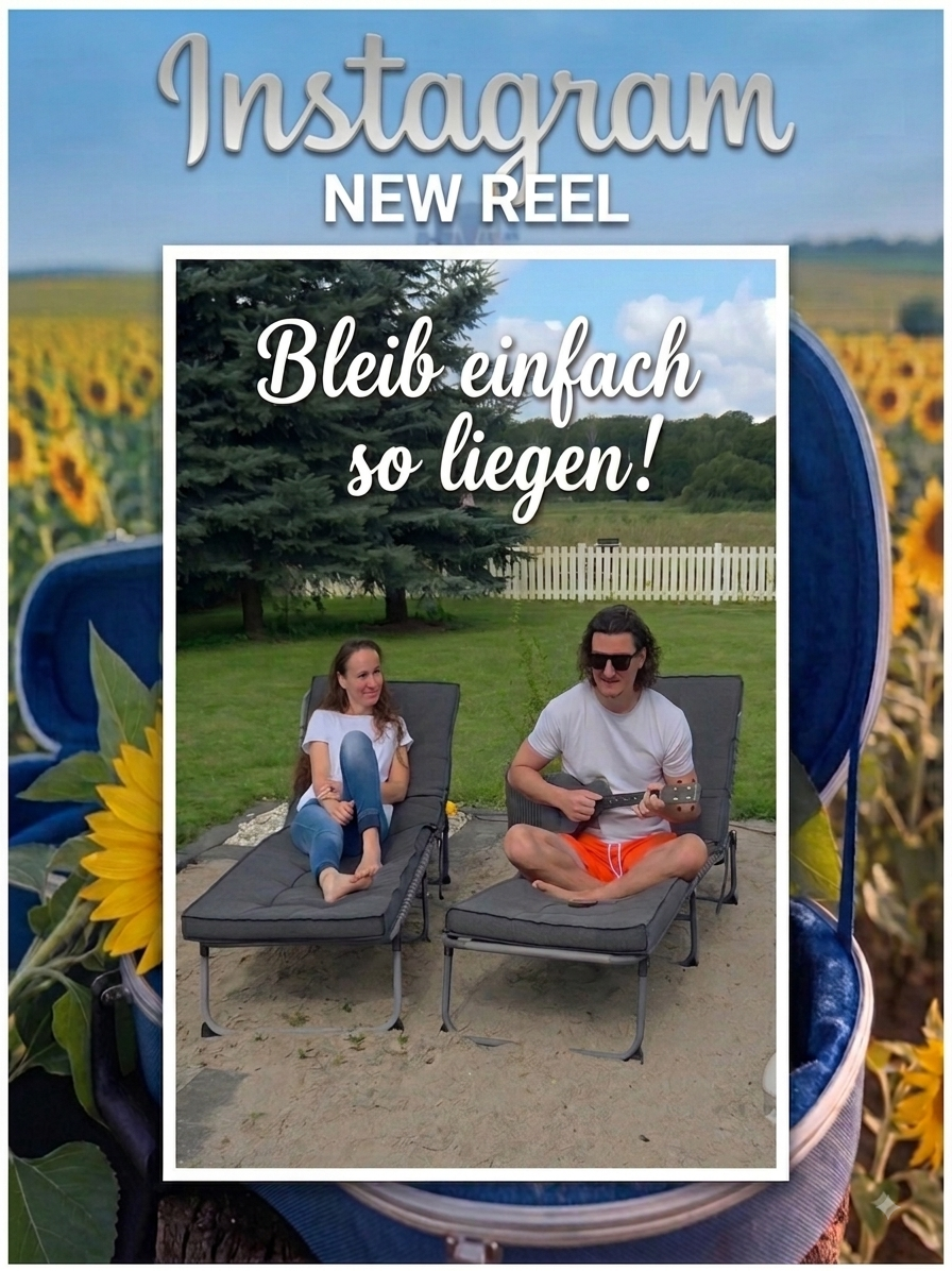 Rahmen mit zwei Personen auf einer Liege Hinweis zu Instagram video